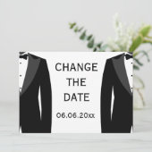 Ändern Sie das Datum Schwarz-Weiß-Homosexuelle Hoc Save The Date (Stehend Vorderseite)