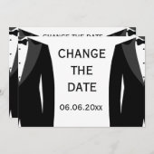 Ändern Sie das Datum Schwarz-Weiß-Homosexuelle Hoc Save The Date (Vorne/Hinten)