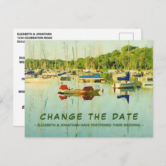 Ändern Sie das Datum Segelboote auf der Postkarte (Vorne/Hinten)