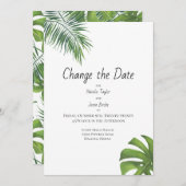Ändern Sie das Datum tropischer Leaf-Wasserfarbe Save The Date (Vorne/Hinten)