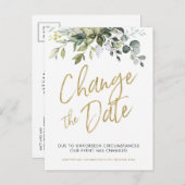 Ändern Sie das Datum, verschoben, Hochzeitskarten  Ankündigungspostkarte (Vorne/Hinten)