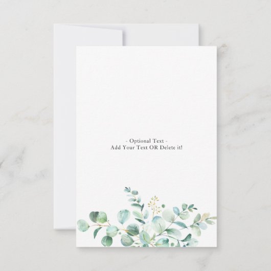 Ändern Sie das Datum Zurückgestellt Elegant Eukaly Einladung (Rückseite)