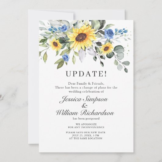 Ändern Sie das Datum Zurückgestellt Elegant Eukaly Einladung (Vorderseite)