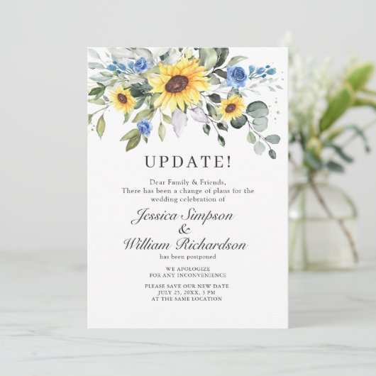 Ändern Sie das Datum Zurückgestellt Elegant Eukaly Einladung (Stehend Vorderseite)