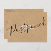 Ändern Sie das Datum Zurückgestellt Stornierungser Ankündigungspostkarte (Vorne/Hinten)