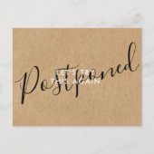 Ändern Sie das Datum Zurückgestellt Stornierungser Ankündigungspostkarte (Vorderseite)