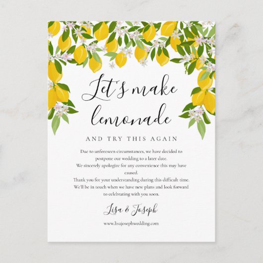 Ändern Sie das Foto Datum, an dem die Kündigung ab Ankündigungspostkarte (Vorderseite)