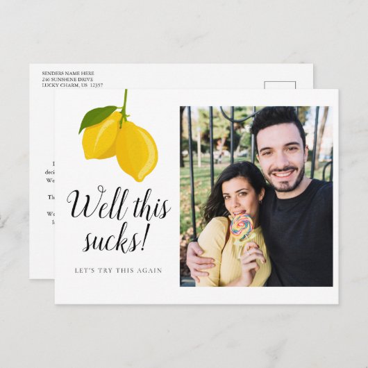 Ändern Sie das Foto Datum der Verschiebung Ankündigungspostkarte (Vorne/Hinten)