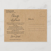 Ändern Sie das Foto Datum Rustikal Save the Date Postkarte (Rückseite)