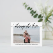 Ändern Sie das Foto des Datums Moderne Elegante Ty Ankündigungspostkarte (Stehend Vorderseite)