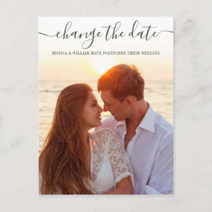 Ändern Sie das FOTO Hochzeitdatum für Elegantes Au Postkarte