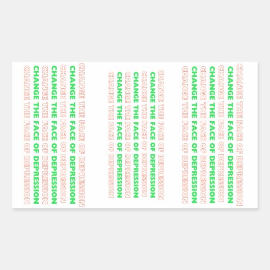 Ändern Sie das Gesicht der Depression Rechteckiger Aufkleber (Vorderseite)