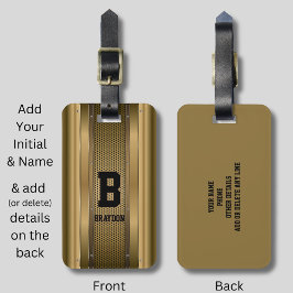 Ändern Sie den Anfangsnamen braun als Beige Textur Gepäckanhänger