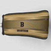 Ändern Sie den Anfangsnamen braun als Beige Textur Golf Headcover (Vorderseite)