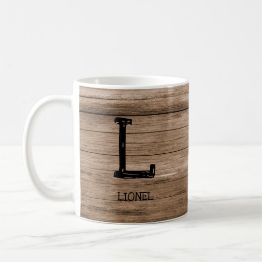 Ändern Sie den Anfangsnamen H I J K L M N Holzwand Kaffeetasse (Links)