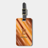 Ändern Sie den Anfangsnamen Soft Brown Tan Beige G Gepäckanhänger (Vorderseite vertikal)