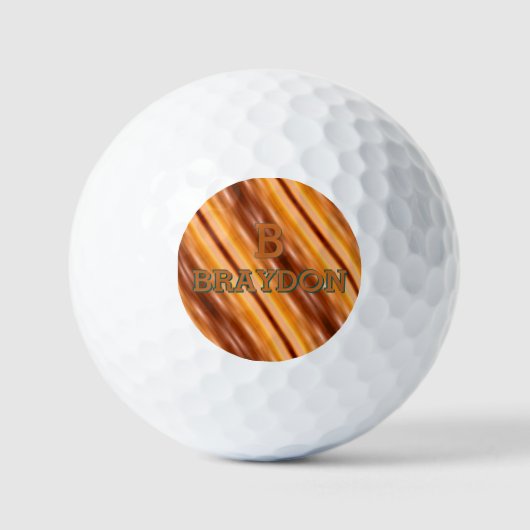 Ändern Sie den Anfangsnamen Soft Brown Tan Beige G Golfball (Vorderseite)