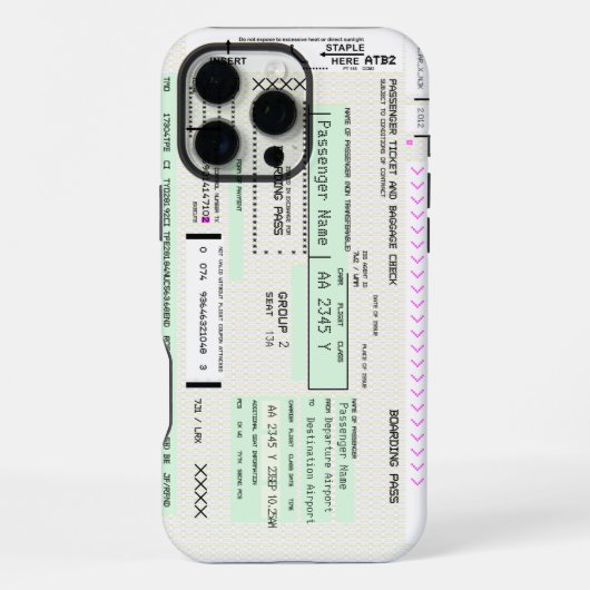 Ändern Sie den Boarding-Pass für diese Fluggesells iPhone Hülle (Rückseite)