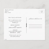 Ändern Sie den Date Beach Wedding Sunset Ankündigungspostkarte (Rückseite)