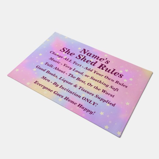 Ändern Sie den gesamten Text, Namen hinzufügen, Vo Fußmatte (Schrägansicht)