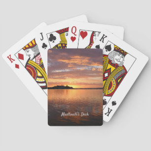 Ändern Sie den Namen nur Sunset Poker Cards Spielkarten