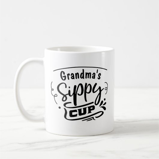 Ändern Sie den Namen Oma's Sippy Cup Großmutter od Kaffeetasse (Links)