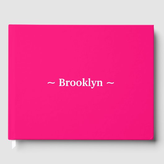 Ändern Sie den Namen Text weiß fuchsia pink Gästebuch (Vorderseite)