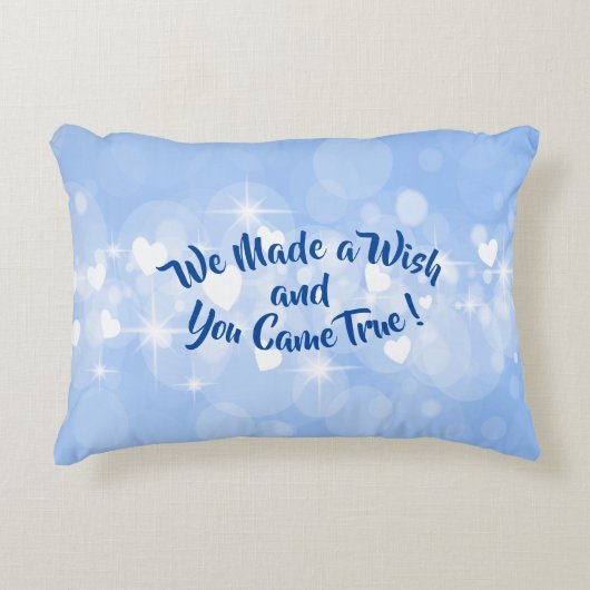 Ändern Sie den Namen Text, wir haben einen Wunsch  Dekokissen (Vorderseite)