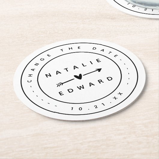 Ändern Sie den Plan Hochzeitsstornierung Verschieb Runder Pappuntersetzer (Angewinkelt)