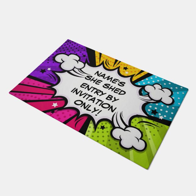 Ändern Sie den Stil des Comic-Pops, um den gesamte Fußmatte (Schrägansicht)