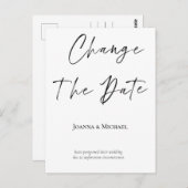 Ändern Sie die Ankündigung des Hochzeitdatums Postkarte (Vorne/Hinten)