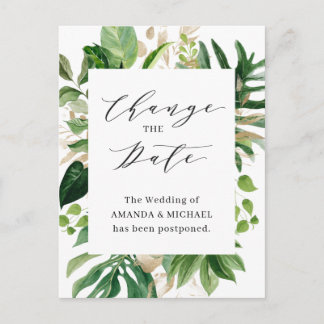 Ändern Sie die Blätter "Greenery Tropical Palm" Postkarte