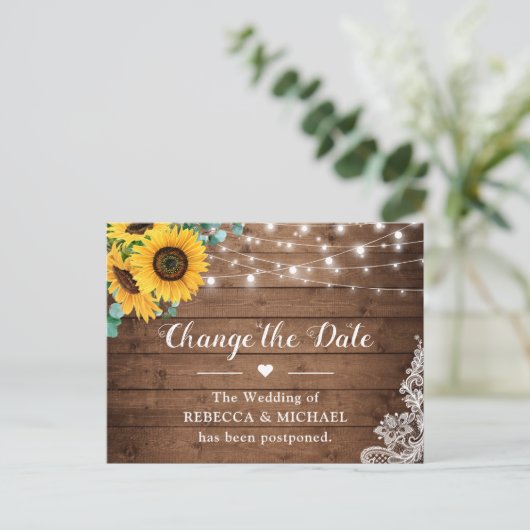 Ändern Sie die Datumsanzeige für rustikale Sonnenb Postkarte (Stehend Vorderseite)