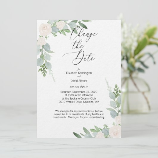 Ändern Sie die Datumskarte mit der Wasserfarbe Einladung (Stehend Vorderseite)