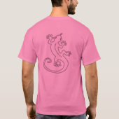 Ändern Sie die Farbe Gecko 2 pink. T-Shirt (Rückseite)