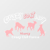 Ändern Sie die Farben dieser verrückten Ziegenlady Fensteraufkleber (Blatt)