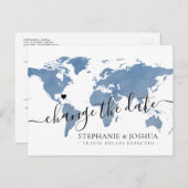 Ändern Sie die Hochzeit in Urlaubsort Datum versch Ankündigungspostkarte (Vorne/Hinten)