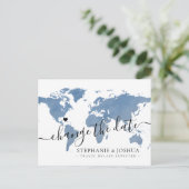 Ändern Sie die Hochzeit in Urlaubsort Datum versch Ankündigungspostkarte (Stehend Vorderseite)