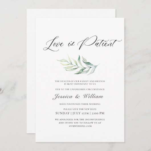 Ändern Sie die Liebe des Datums in der Wasserfarbe Einladung (Vorne/Hinten)