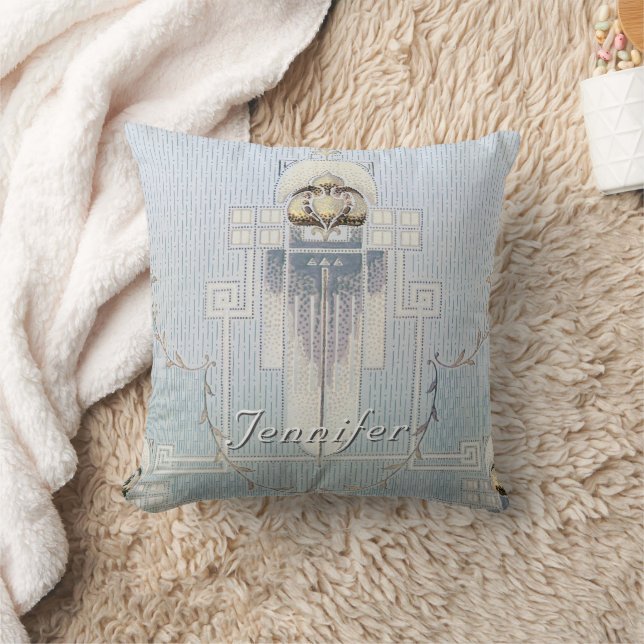 Ändern Sie dieses Jugendstil-Wohngestaltung Blumen Kissen (Decke)