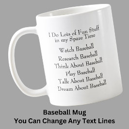 Ändern Sie einen beliebigen Text-Baseball-Lüfter,  Kaffeetasse