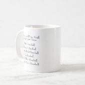 Ändern Sie einen beliebigen Text-Baseball-Lüfter,  Kaffeetasse (Vorderseite Links)