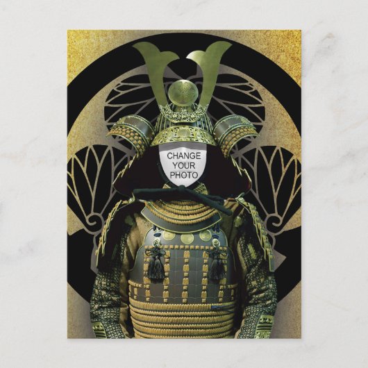 Ändern Sie Ihr Foto, Samurai Helmet Postkarte (Vorderseite)