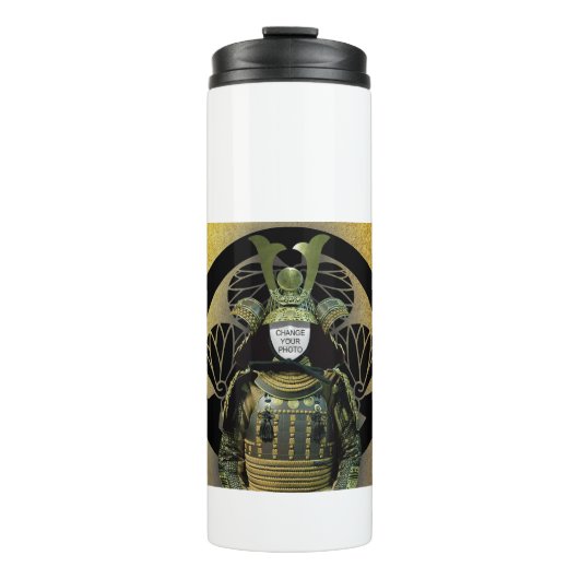 Ändern Sie Ihr Foto, Samurai Helmet Thermosbecher (Vorderseite)
