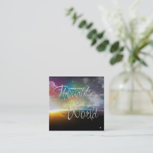 Ändern Sie Ihre Gedanken Affirmation Business Card Quadratische Visitenkarte (Stehend Vorderseite)