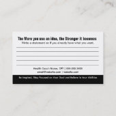 Ändern Sie Ihre Gedanken Affirmation Business Card Visitenkarte (Rückseite)