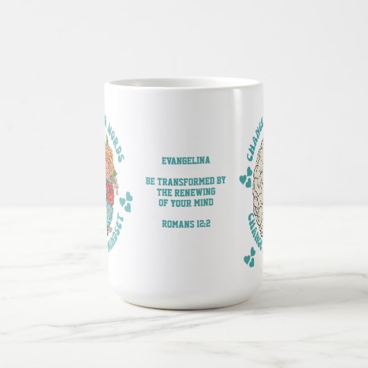 ÄNDERN SIE IHRE WÖRTER Ändern Sie Ihre Mindset-Chr Kaffeetasse (Mittel)