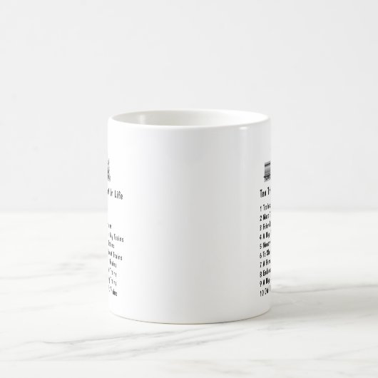 Ändern Sie jeden Text, 10 Dinge, die ich in Life T Kaffeetasse (Mittel)