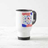 Ändern Sie jeden Text USA Flag Independence Day Na Reisebecher (VorderseiteRechts)