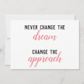 Ändern Sie niemals den Traum Dankeskarte (Vorderseite)